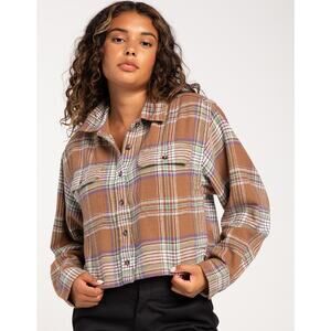 NWT OBEY Max Womens Crop Flannel